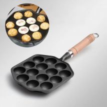14 löcher Takoyaki Pan Antihaft Gusseisen Octopus Fleisch Bälle Mold Maker mit Abnehmbarem Griff für Home Pfannkuchen Backen
