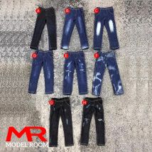 1/12 Scale Male Blue Black Washed Jeans Denim Pants Clothes Model Fit 6'' Standard Strong Soldier Action Figure Body Dolls