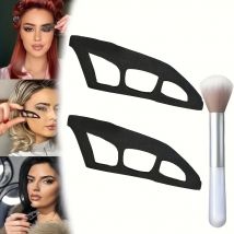 Strumento per stencil ombretto ovale ipoallergenico per principianti con manico in plastica ABS, perfetto per i look di trucco degli occhi fumosi
