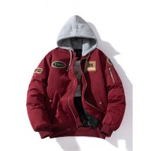 Herbst Winter Bomber jacke Männer Brief Flock ing dicken warmen Parkas Mantel Frauen Mode Retro Kapuze Designer Pilot Jacke College