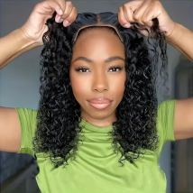 250% Dichte, tief gewellte, kurze Bob-Perücke aus brasilianischem Echthaar, 13x4 HD-Spitzenfrontperücke für schwarze Frauen, kleberlose, lockige Frontal-Closure-Perücke