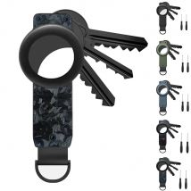 Schlüssel-Organizer, kompakter Schlüsselhalter, Anti-Verlust-Schlüsselanhänger aus Metall mit Airtag-Hülle, kompatibel mit Apple AirTag Finder Tracker, Aluminium
