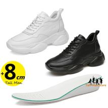 Booster Schuhe Männer Aufzug Sneaker shacht erhöhen Innen sohle 8cm für Männer weiß schwarz plus