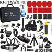 KFFTWWX Zubehör-Set für Gopro Hero 13 12 11 10 9, Schwarz 8 7 6 Stativhalterung für SJCAM SJ4000 Yi DBPOWER AKASO EKEN Osmo Action