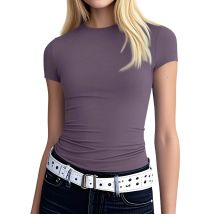 Frauen Sexy Slim Fit Tops Kurzarm Solide Sexy T Bluse Slim Fit Engen Crop-Top T Shirt Kleidung Für frauen Top Mujer Onkogene