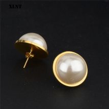 XLNT 2019 Japan Neue Vintage Perle Stud Ohrringe Für Frauen Mode Edelstahl Temperament Simulierte Perle Brinco
