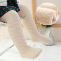 1-teilige Thermo-Beige-Basic-Strumpfhose für Mädchen, Winter, dick, 0–6 Jahre, Kinderstrumpfhose, Baumwoll-Fleece, Baby-Mädchen-Strümpfe