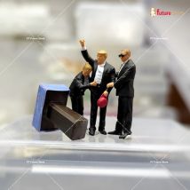 1/64 3 stücke Personen 1 stücke Tisch Miniatur Figur Rede Szene Diorama Modell Figur DIY kreative