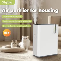    Combo purificatore d'aria per allergie domestiche e peli di animali domestici in camera da letto con umidificatore, monitor della polvere e della qualità dell'aria