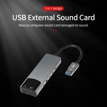 Externe optische USB-Soundkarte, 6-in-1-USB-Audioschnittstelle, externer Audio-Adapter, Soundkarte für Laptop, Headset, USB-Soundkarte