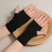 New Half Finger Sports Open Finger Gloves Knitted Short Men's And Women's Autumn/Winter Thin DIY Arm Cover
