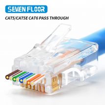 20PCS/50PCS RJ45 Steckverbinder cat5 cate5 cat6 Pass Through Crimp 8P8C Modularstecker für Solid Stranded Lan Netzwerkkabel