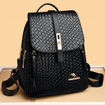 Zaini in pelle da donna di lusso per ragazze Sac A Dos Zaino casual Zaino vintage nero Borse da scuola per ragazze Zaino Mochila