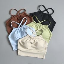 Sport Dessous Damen Anti-Vibration Hochintensives Brustpolster Integrierte Fitness Crop Tops Weste Laufen Yoga BHs Anzug