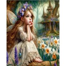 Ab Diamant Kreuz stich das Fee Mädchen im Garten 5d DIY Diamant Stickerei Strass Malerei Diamant Malerei