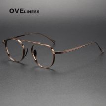 2025 reinem Titan Brille Rahmen Männer frauen Retro Vintage Platz Brillen Männlichen Myopie Optische Brillen brillen