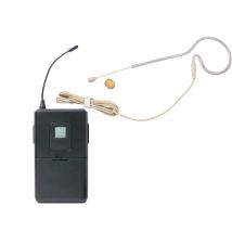 Beiges kabelloses Headset-Mikrofonsystem, ein bis 1-Empfänger, Gürteltpack-Sender