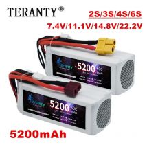 TERANTY 2S 3S 4S 6S 5200MAH 60C Lipo Battery 7.4V 11.1.V 14.8V 22.2V For RC FPV Airplane Helicopter Drone Tank Model RC Hobby