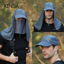 Pieghevole Asciugatura Rapida Impermeabile 360 °   Cappello con visiera Protezione UV Berretto da baseball Scialle da uomo Cappelli da sole Donna Berretto da escursionismo da pesca a doppio uso