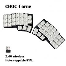 CHOC CORNE V4.1 Niskoprofilowa ultracienka dzielona klawiatura mechaniczna Hot-swap Kaih V1/V2 Switch 2.4G Bezprzewodowa fiolka Programowalna