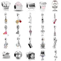 Neuer Skateboard-Becher aus 925er-Sterlingsilber, Charm von Ley 925-Kettenperle, passend für Original-Armband-Zubehör, DIY-Frauen-Liebes-Schmuck