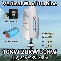 Free Energy 10KW 20KW 30KW 3Phase AC 24V 48V 96V 220V Wind Turbine Generator Vertical Axis Windmill Off Grid System For Home