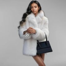 WTHT Mode frauen Einfarbig Faux Pelz Plüsch Mantel 2024 Winter Trendy Neue drehen-unten Kragen Langarm Warme mantel Weibliche 1LS196