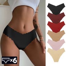 6 teile/satz Frauen nahtlose Höschen sexy Rüschen Unterwäsche für Frau unsichtbare G Strings Tangas Frau Linegrie Intiamtes 6 Stück