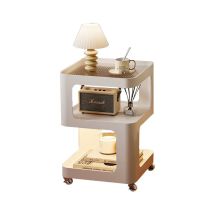 Realife New Bedroom Creative Bedside Cabinet Modern And Simple Storage Rack Iron Movable Edge Table With 360 Degree Rotation