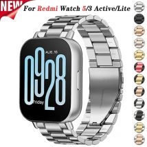 Correa de acero inoxidable de 22mm para Redmi Watch 5 Active 5 Lite, correa de Metal para Xiaomi Redmi Watch 3 Active 3 Lite