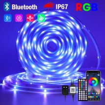 24V Bluetooth RGB LED-Licht leiste 5m 10m 15m 20m 30m wasserdicht im Freien flexible LED-Band TV Desktop-Hintergrund beleuchtung eu us uk au Stecker