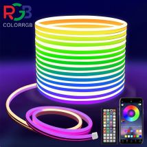 Neonowe światła linowe, elastyczne sterowanie diodami LED na linie z aplikacją/pilotem, wiele trybów światła linowe, IP65 zewnętrzne światła neonowe Led RGB Wa