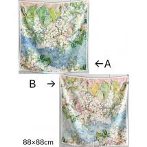 Seidenschal 90CM Luxus Designer Schals mit Rollkanten Bandanas Schals Frühlingstücher Haar- und Halstücher 35 Zoll AB-Facetten-Druck