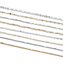 1Meter/Pack Stainless Steel Gold Flat Oval Filled Cable Chains for DIY Necklace Making Jewelry Making Findings Bracelet Supplies