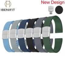 New Design CTS Fluororubber Watch Strap 18 19 20 21 22mm Fast Release Butterfly Buckle Watch Bands FKM Strap For Cut To Size
