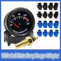 52mm Wasser temperatur anzeige LCD-Zeiger anzeige mit 1/8npt Sensor 28-40mm Adapter 40 ~ 120 Celsius Renn wassertank füllstand anzeige