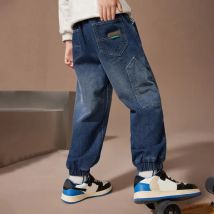 IENENS Kinder Jungen Jeans Lose Hosen Denim Kleidung Kinder Mode Jungen Casual Bowboy Lange Hosen 5-13Y