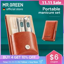 MR.GREEN Set manicure portatile Kit pedicure Tagliaunghie in acciaio inossidabile Custodia da viaggio per toelettatura Confezione regalo Set di forbici per unghie