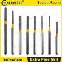 Dental-Diamantbohrer, Bohrer, FG-Durchmesser 1,6 mm, Zahnmedizin, Erdbeeren, SR, gerade, rund, extra feine Körnung für Hochgeschwindigkeitshandstücke