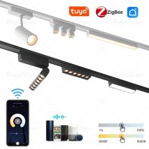 Smart Tuya Zigbee Ultra cienka magnetyczna lampa szynowa Elastyczny system DC48V Czarny biały Smukły