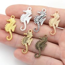 15pcs 6 Color Hippocampus Charms Alloy Metal For earring animal Pendants DIY Handmade Jewelry Accessories Making 12*29mm D725