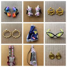 Big Fashion Doll Accessories Set Music Instruments Guitar Piano DIY Dressing Glasses Bags Clothes Decors for Playtime