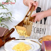 1pc Gold Kartoffel Ricer Manuelle Zitrone Squeezer edelstahl Obst Orange Druck Entsafter Werkzeug Gemüse Mashers Küche utensil
