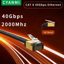 Cavo Ethernet cianmi CAT8 40Gbps cavo Lan di rete intrecciato in Nylon per PC Modem Laptop PS 5 Router RJ45 Flat Cat 8 cavo Ethernet