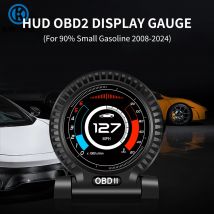 KWHUD tachimetro per auto digitale HUD Head up Display a bordo Computer Display OBD2 manometro Tachimetro digitale per auto Tacho Orologio Misuratori della temperatura dell'olio Calibri Turbo