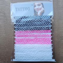 12 teile/satz Vintage Bunte Fishline Halsketten Set-Perfekt für Schichtung Kurze Halsband Goth Halskette für Frauen