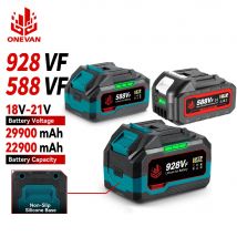 ONEVAN 18V 22900mAh 22900mAh Batteria agli ioni di litio Batteria ricaricabile con caricabatterie per chiave elettrica Motosega Utensile elettrico