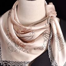 Luxus 70 cm Seide Quadrat Schal Frauen Katze Hals Haar Krawatte Band Strand Hijab Kopftuch Kopf Stirnbänder Bandana Weiblich foulard