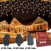 Zewnętrzne wodoodporne świąteczne lampki lodowe, 8 trybów, dekoracyjne lampki sznurkowe do wnętrz z timerem i funkcją pamięci, idealne na imprezy domowe, wesela, kemping.