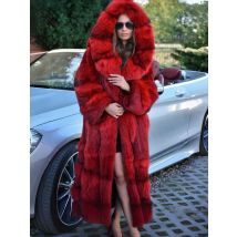 Autumn-Winter Luxury Faux Mink Coat Women's Long Hooded Fashion Street Style Long Sleeve Thick Warm Fox Fur Coat